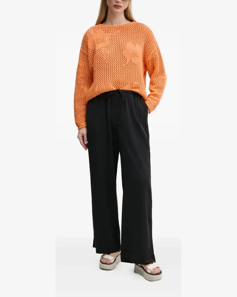 Desigual Lochstrick-Pullover mit Blumenmuster - Orange Orange