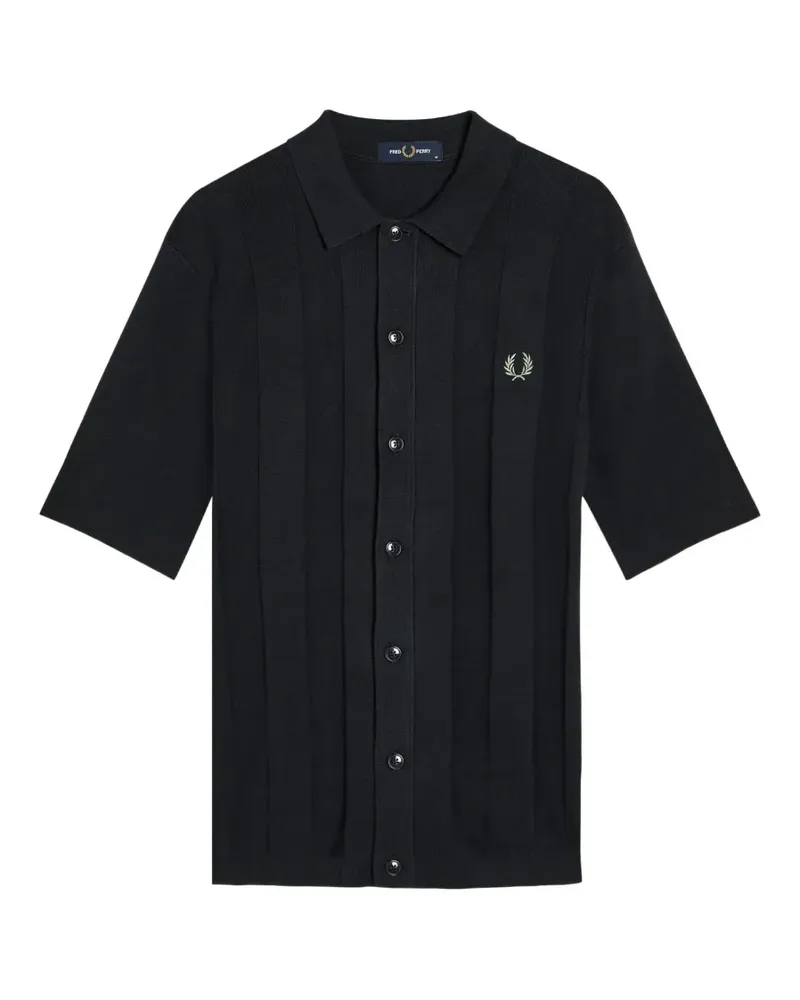 Fred Perry Hemd mit Logo-Stickerei - Schwarz Schwarz