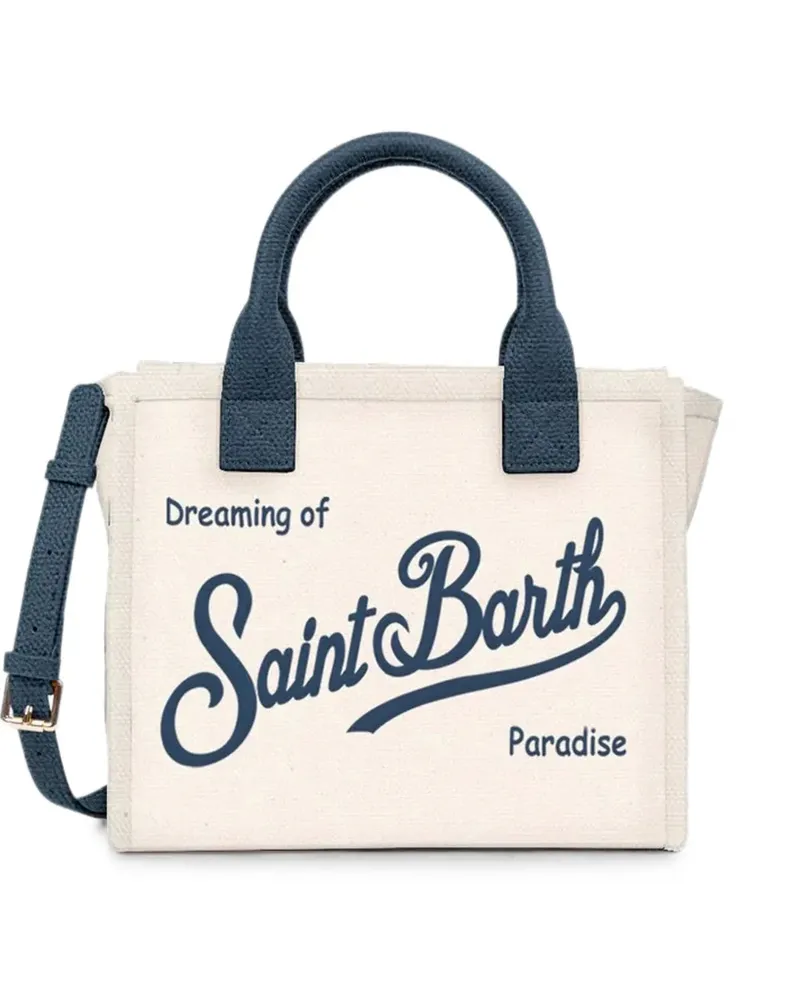 MC2 Saint Barth Vanity logo-print leather medium tote bag - Nude Nude