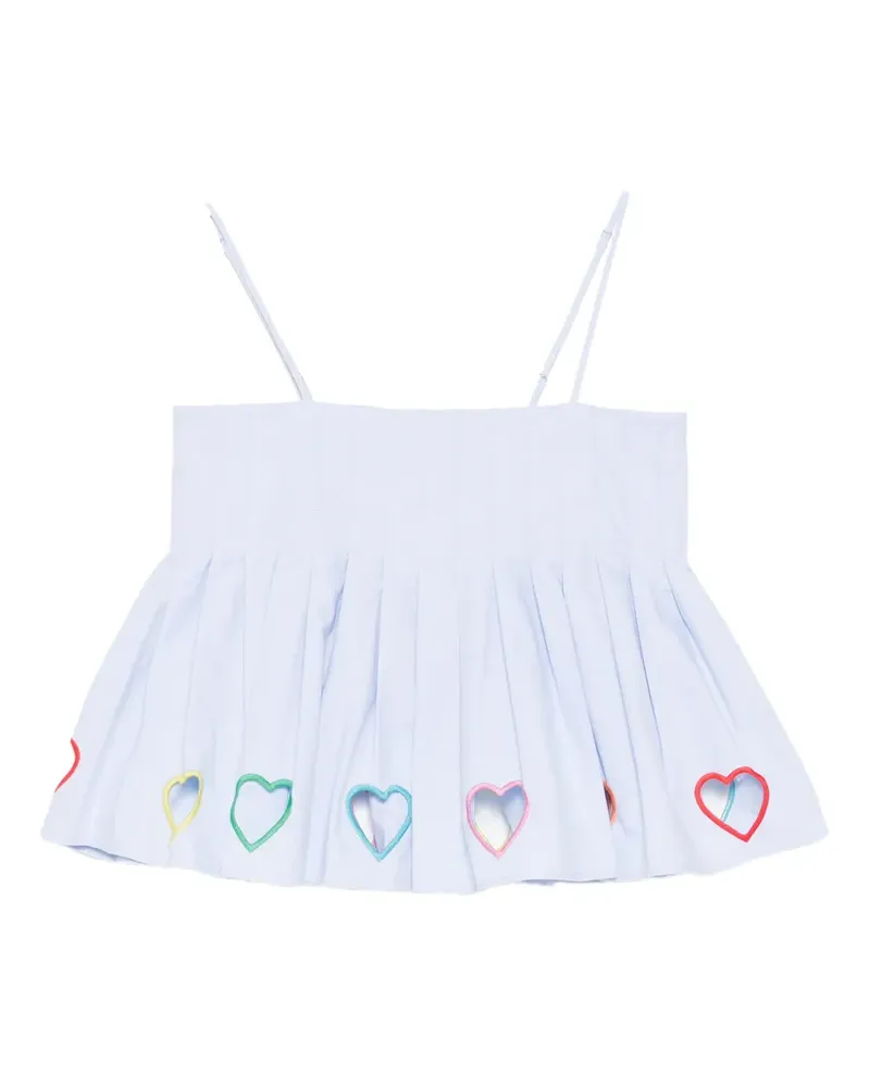 Mira Mikati heart-cutout pleated top - Blau Blau