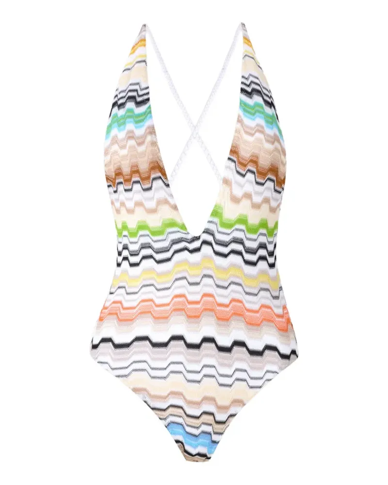 Missoni Badeanzug mit Zickzackmuster - Nude Nude