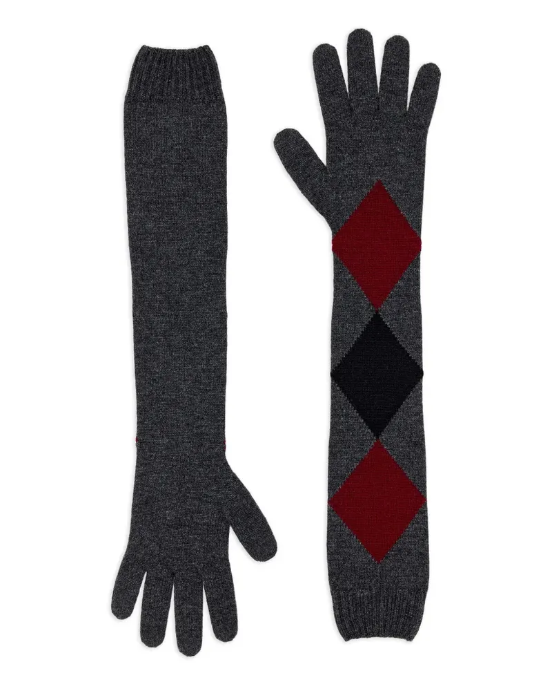 Proenza Schouler Lange Handschuhe mit Argyle-Muster - Grau Grau