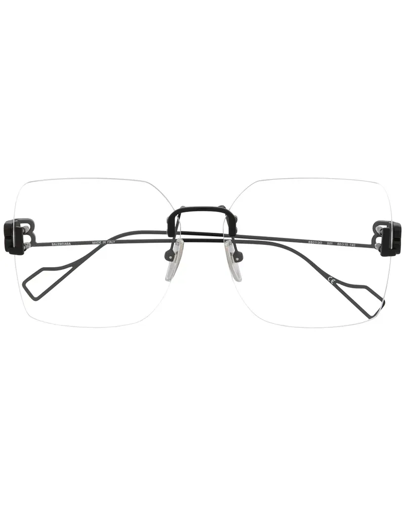 Balenciaga Rahmenlose Brille - Schwarz Schwarz