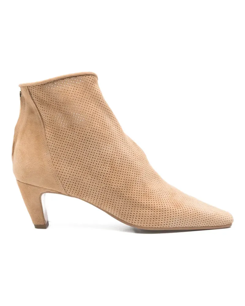 Bianca Di perforated-detail zip-fastening boots - Nude Nude