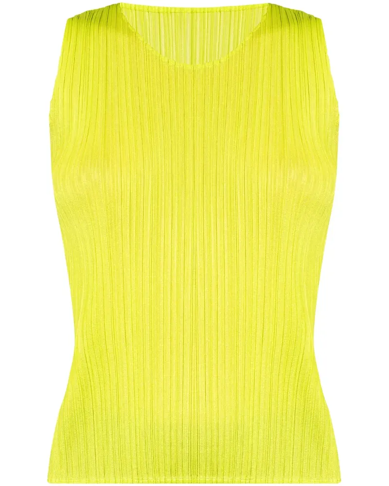 Issey Miyake Plissiertes Tanktop - Gelb Gelb