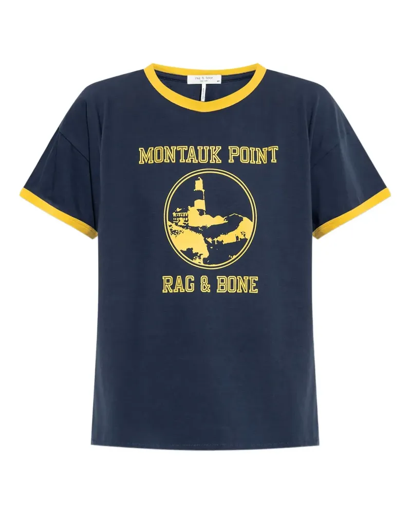 Rag & Bone T-Shirt mit grafischem Print - Blau Blau
