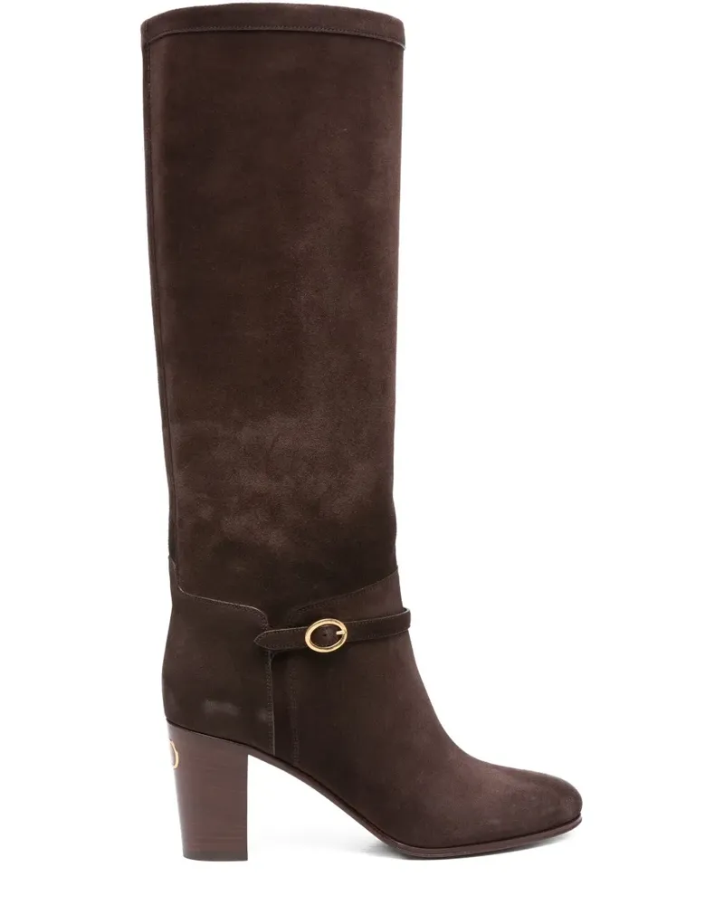 Valentino Garavani Wildlederstiefel mit Schnallendetail 70mm - Braun Braun