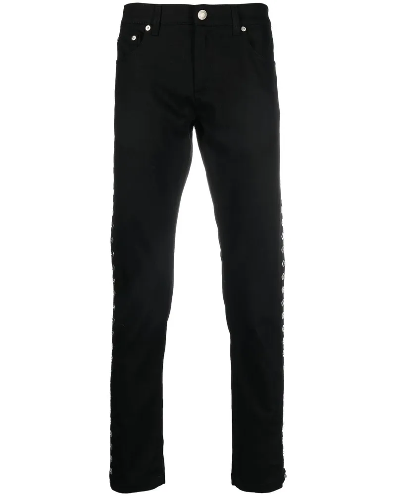 Alexander McQueen Halbhohe Skinny-Jeans - Schwarz Schwarz