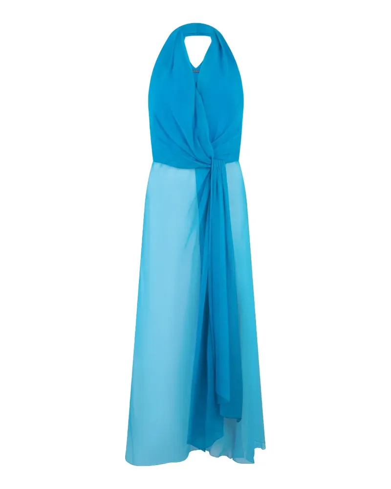 Alberta Ferretti halterneck silk party dress - Blau Blau