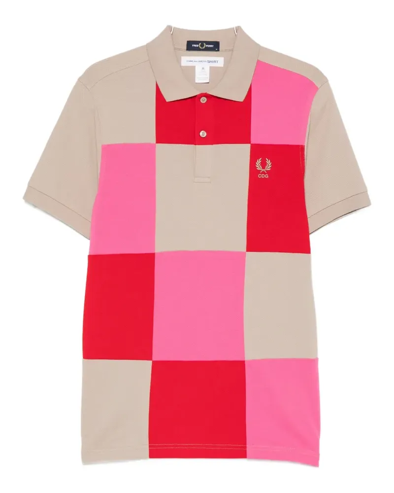 Comme des Garçons x Fred Perry logo-embroidered polo shirt - Nude Nude