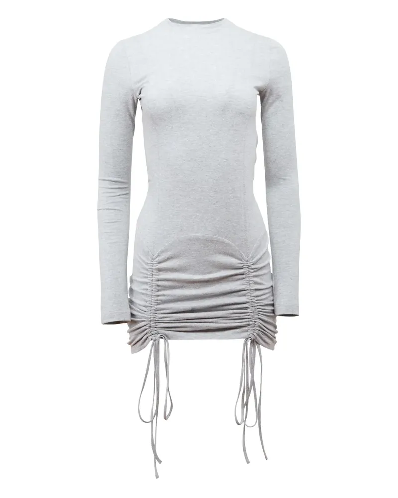 Fleur Du Mal Langärmeliges Riley Kleid mit Kordelzug - Grau Grau