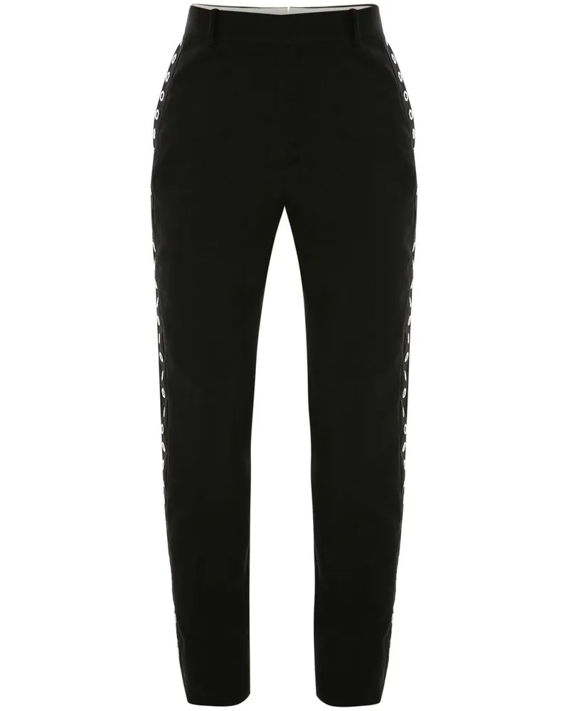 Alexander McQueen Slim-Fit-Hose mit Ösen - Schwarz Schwarz