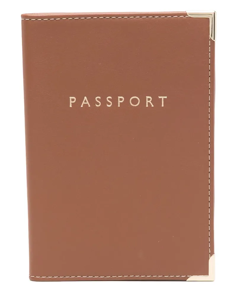 Aspinal of London Pass-Etui aus Leder - Braun Braun