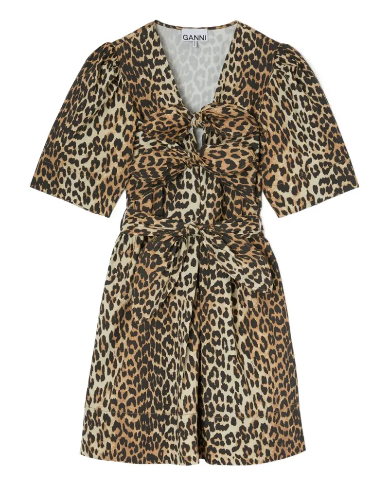 Ganni Kleid mit Leoparden-Print - Braun Braun