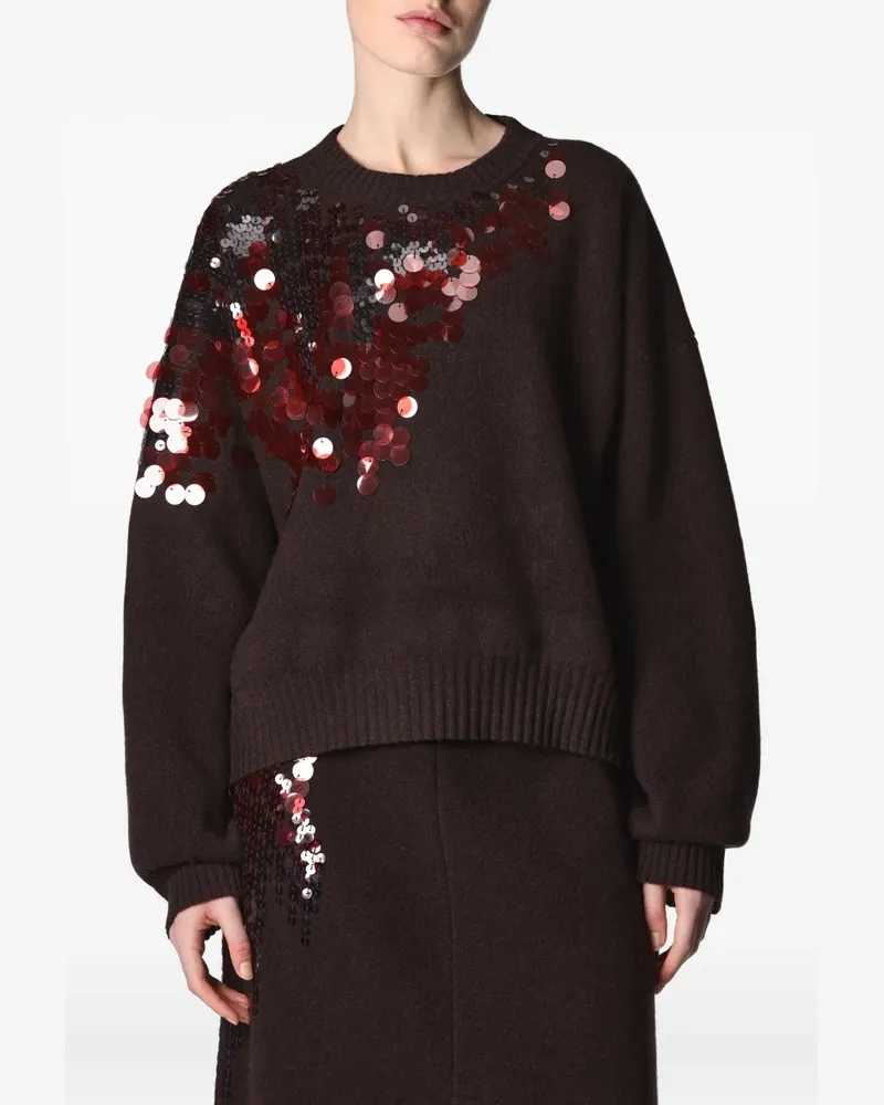 Roberto Collina sequin-embellished sweater - Braun Braun