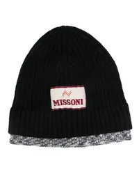 Missoni Beanie mit Logo-Patch Schwarz