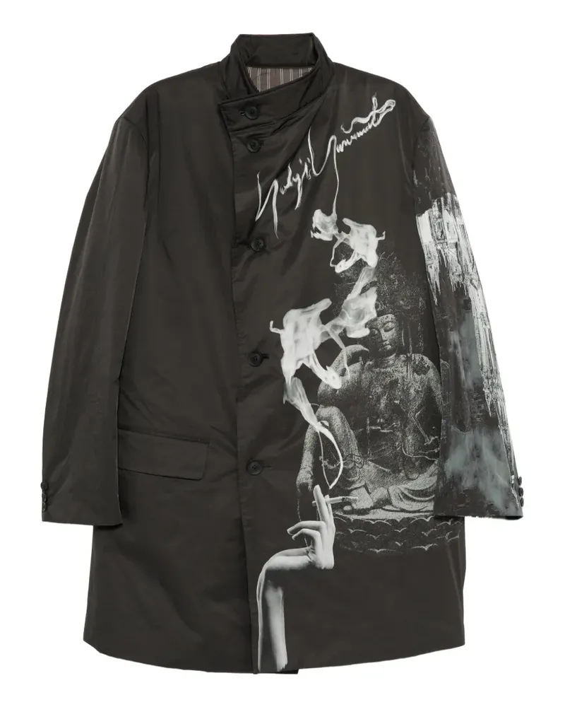 Yohji Yamamoto Smoking Gothic Jacke mit Print - Schwarz Schwarz