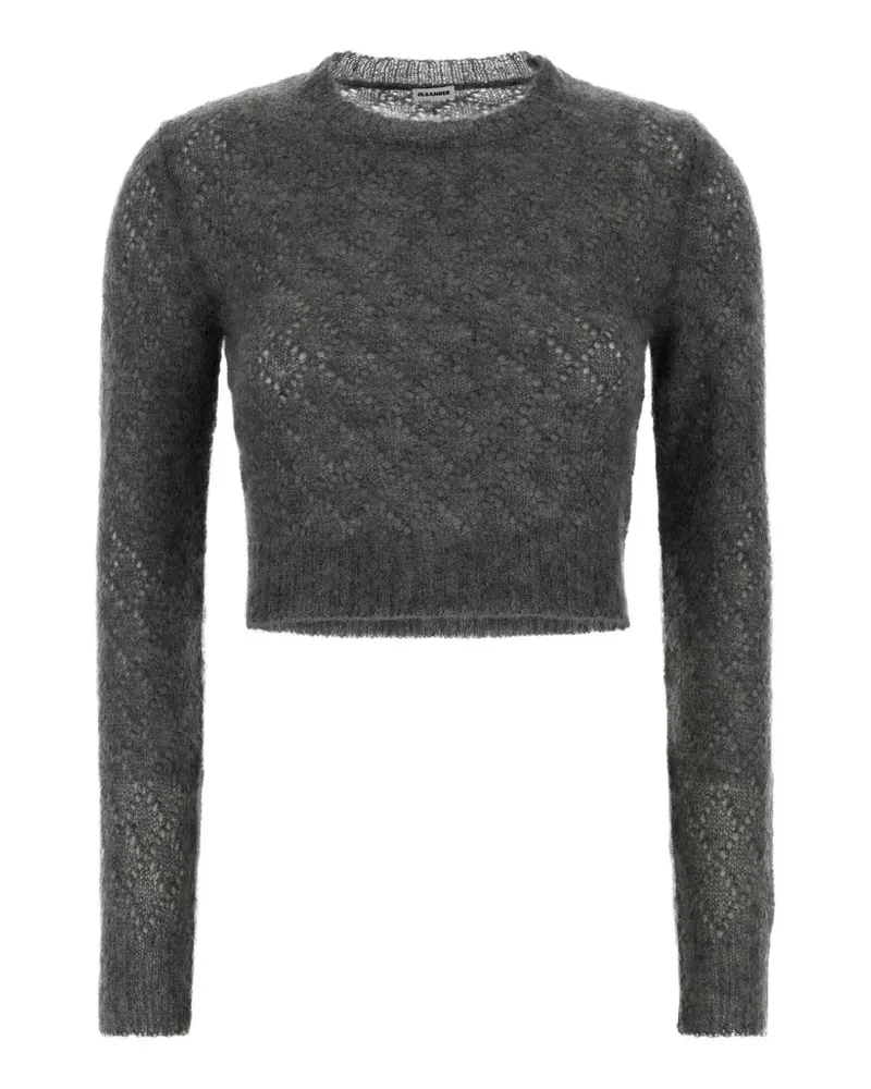 Jil Sander open-knit cropped sweater - Grau Grau