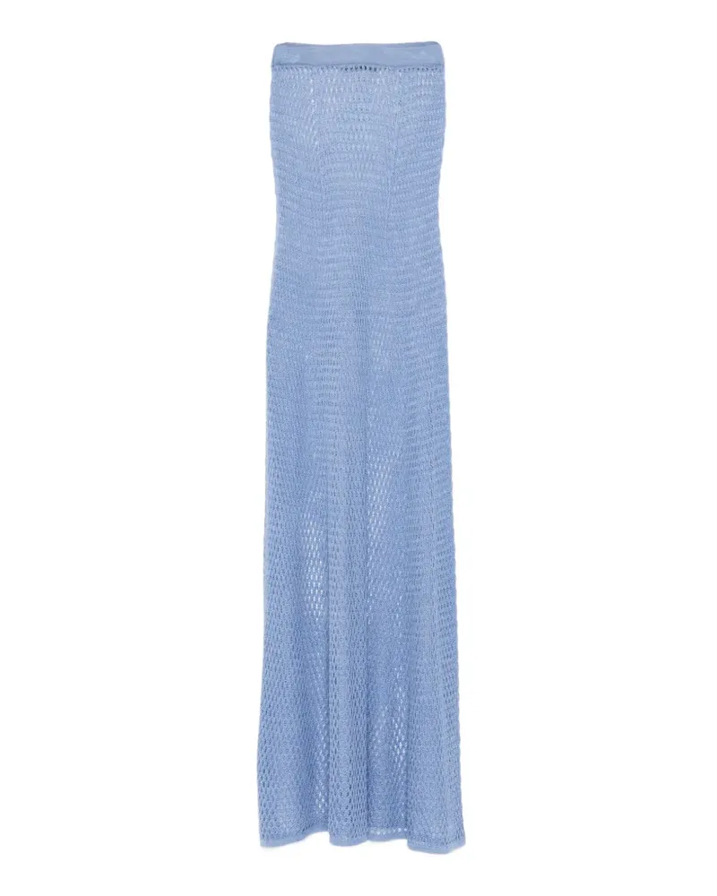 Kiki De Montparnasse Gehäkelter Maxirock aus Seide - Blau Blau