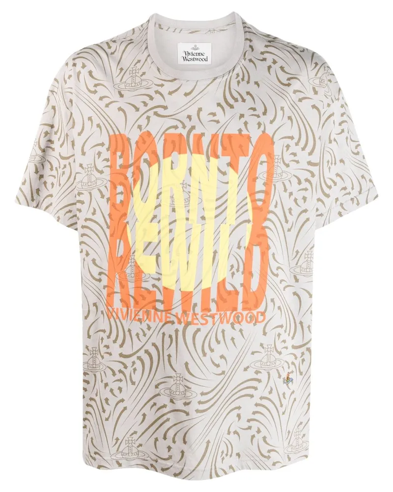 Vivienne Westwood T-Shirt mit grafischem Print Grau