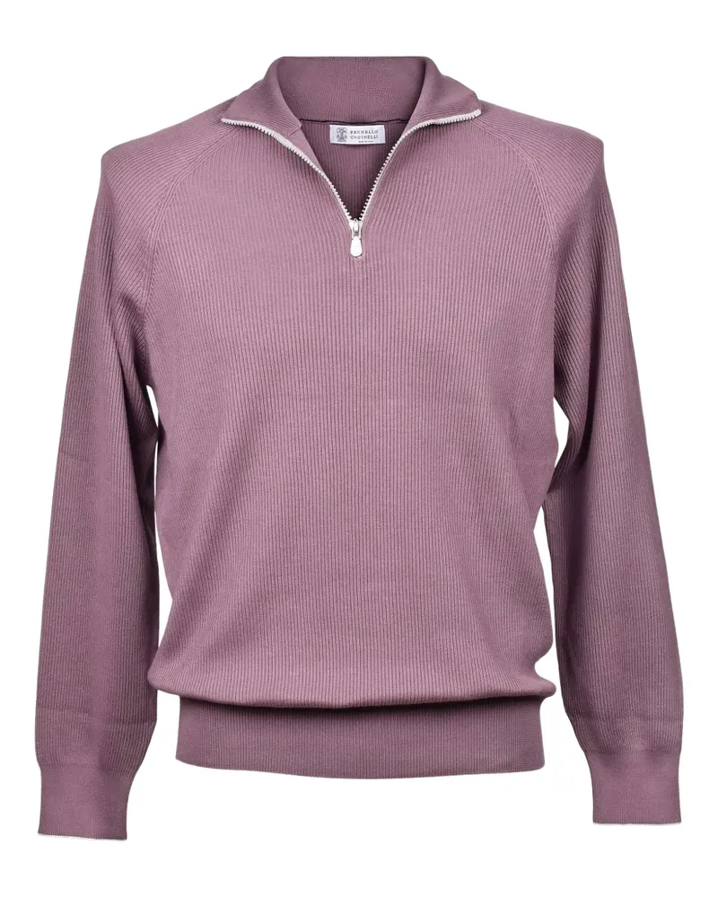 Brunello Cucinelli Gerippter Strickpullover - Violett Violett