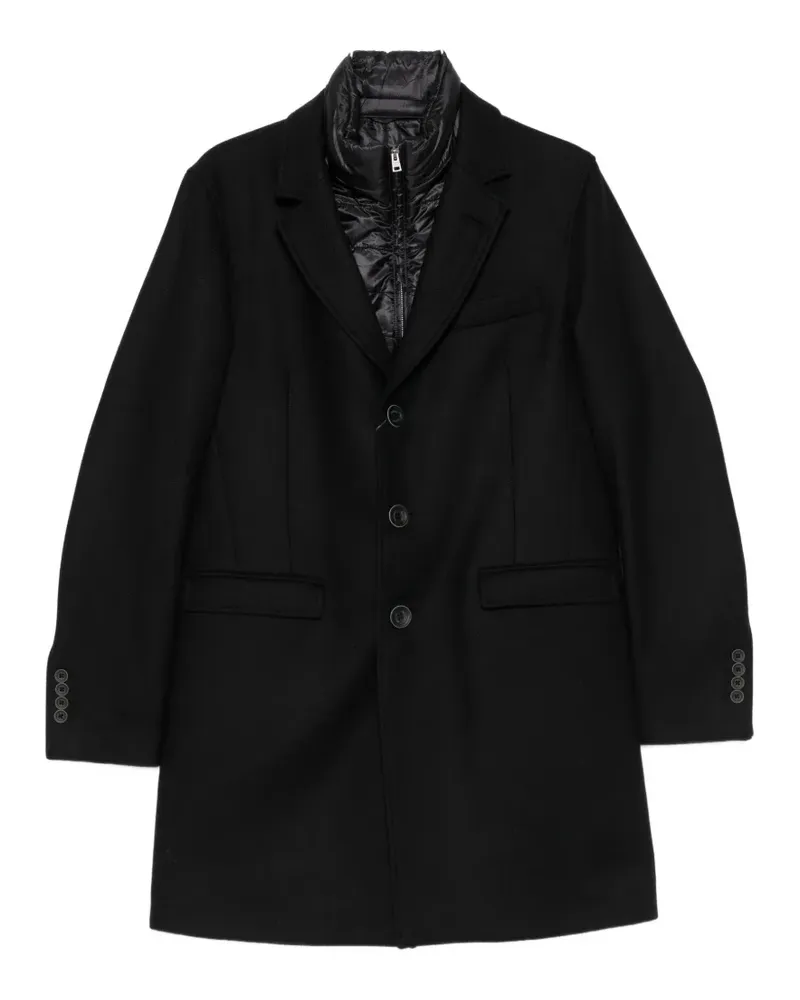 Herno layered single-breasted coat - Schwarz Schwarz