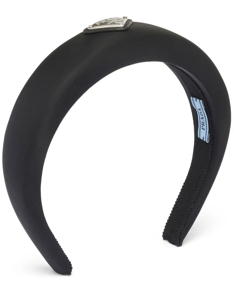 Prada Re-Nylon Haarreif mit Logo - Schwarz Schwarz