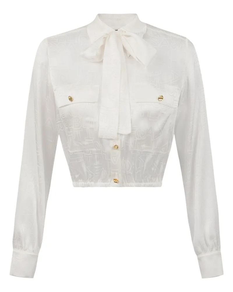 Elisabetta Franchi Cropped-Bluse mit Jacquardmuster - Nude Nude