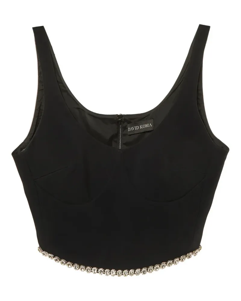 David Koma crystal-embellishment sleeveless top - Schwarz Schwarz