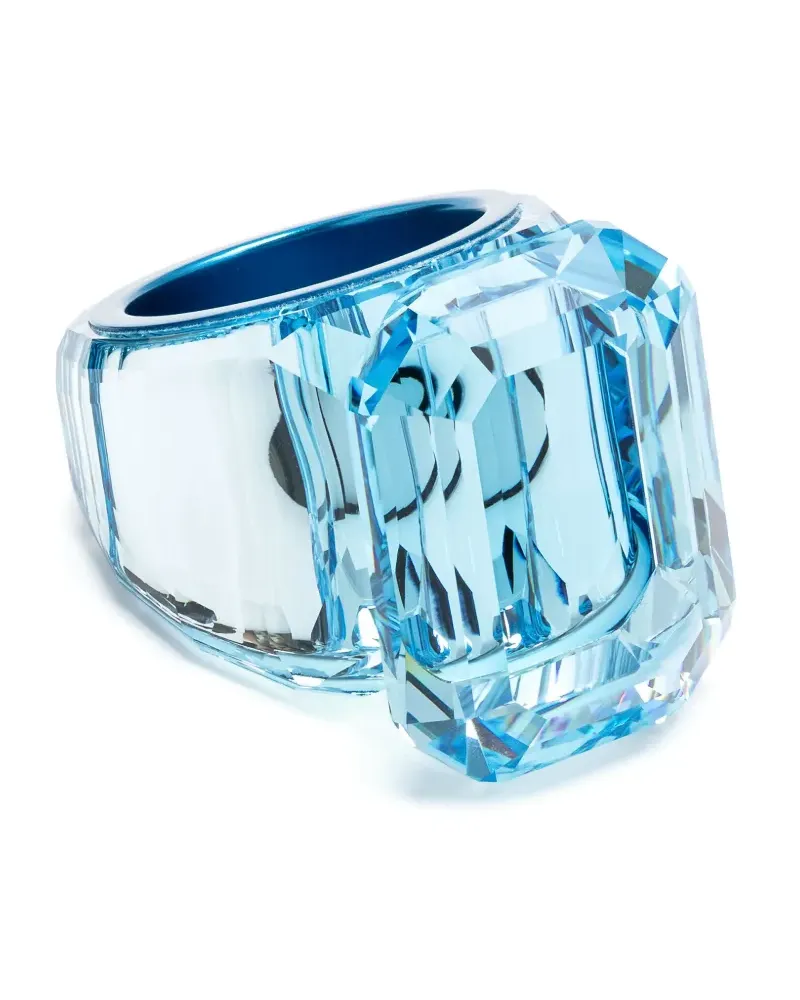 Swarovski Lucent Cocktailring mit Kristallen - Blau Blau