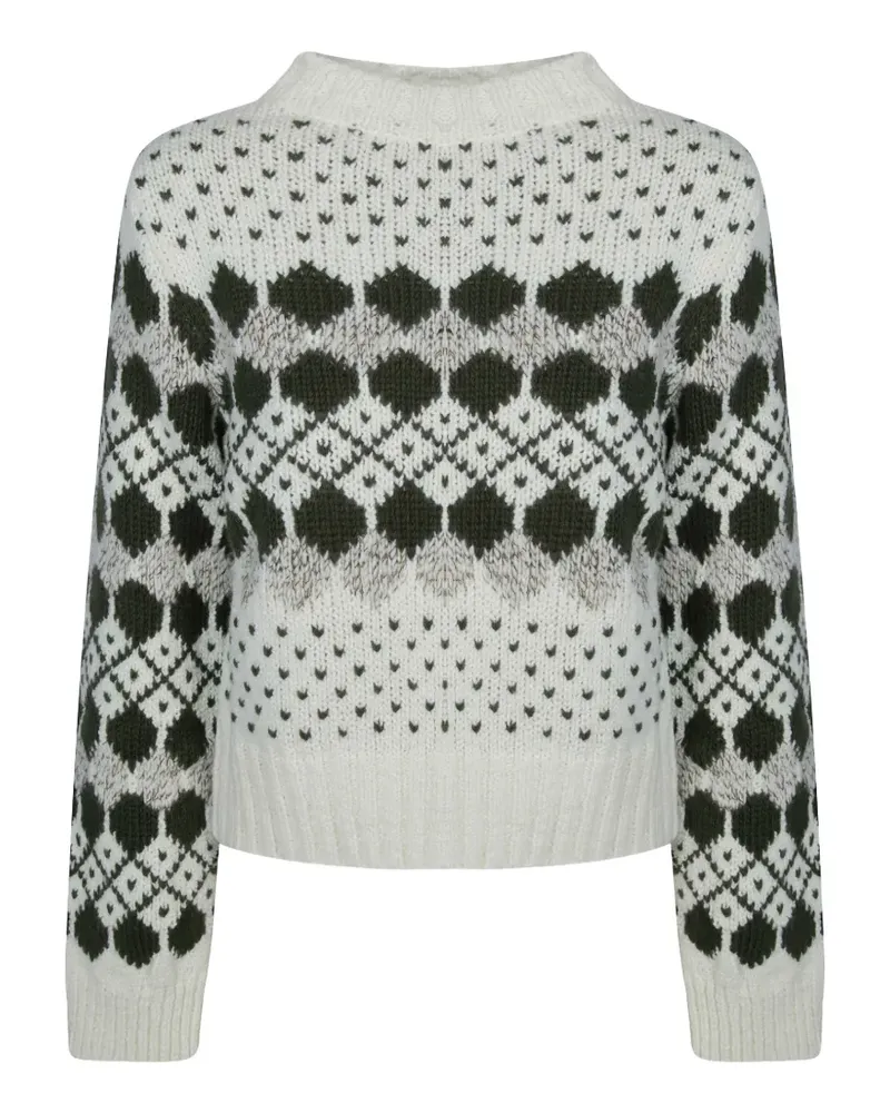 Max Mara geometric-pattern wool-blend sweater - Nude Nude