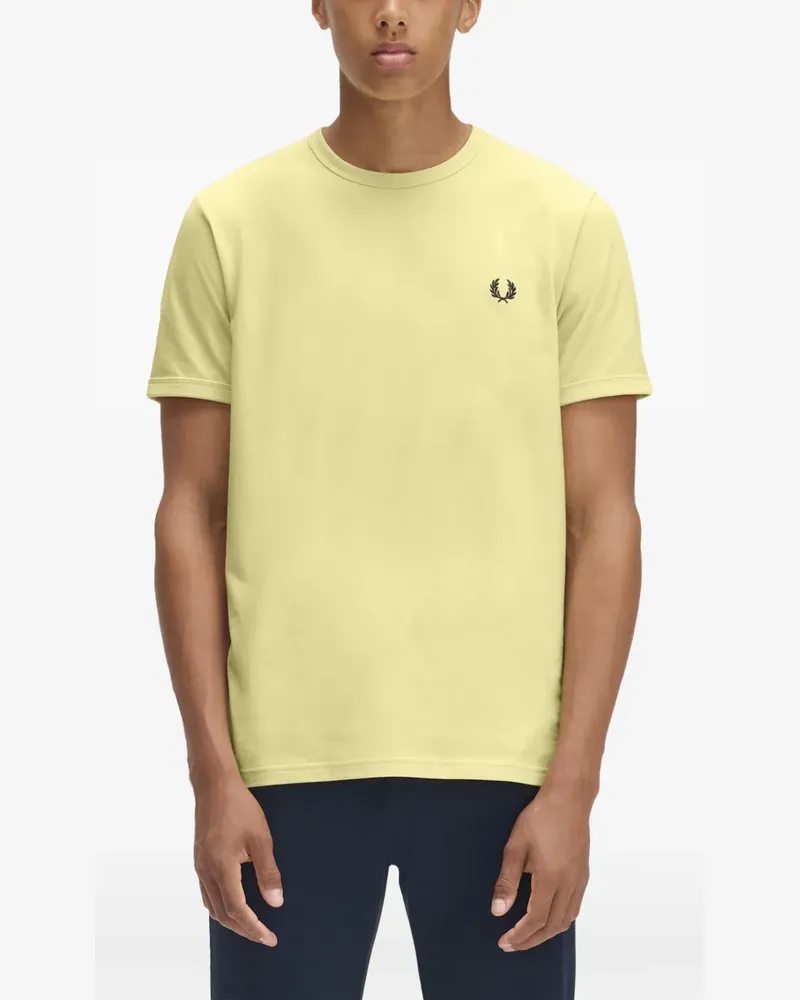 Fred Perry T-Shirt mit Logo-Stickerei - Gelb Gelb