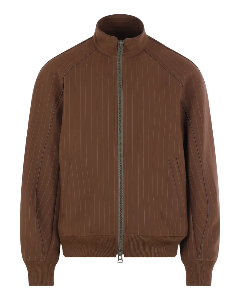Sacai pinstripe zip bomber jacket - Braun Braun