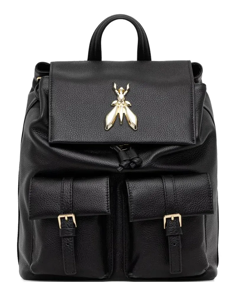 Patrizia Pepe fly-plaque buckled-pocket backpack - Schwarz Schwarz