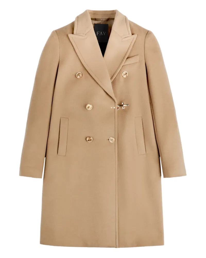 Fay double-breasted clasp coat - Nude Nude