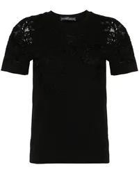 Ermanno Scervino T-Shirt mit Spitzenapplikation Schwarz