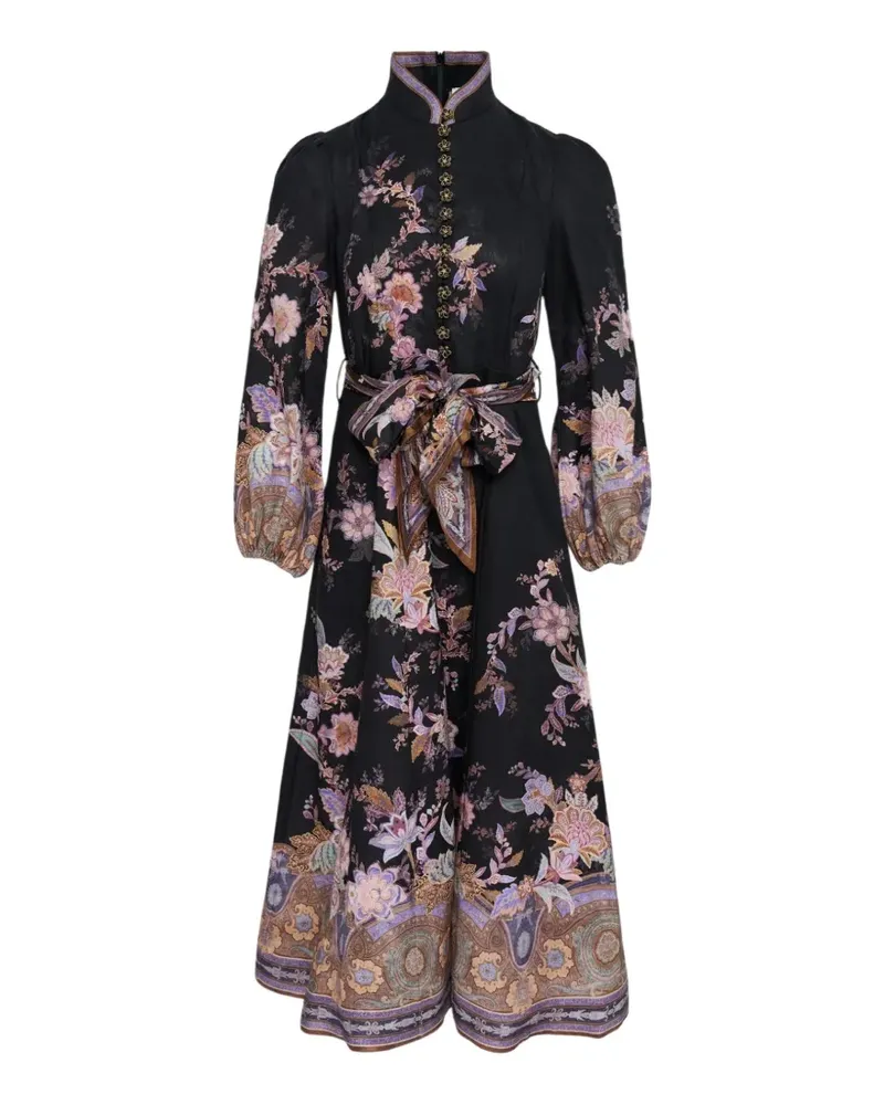 Zimmermann Luna floral-print midi dress - Schwarz Schwarz