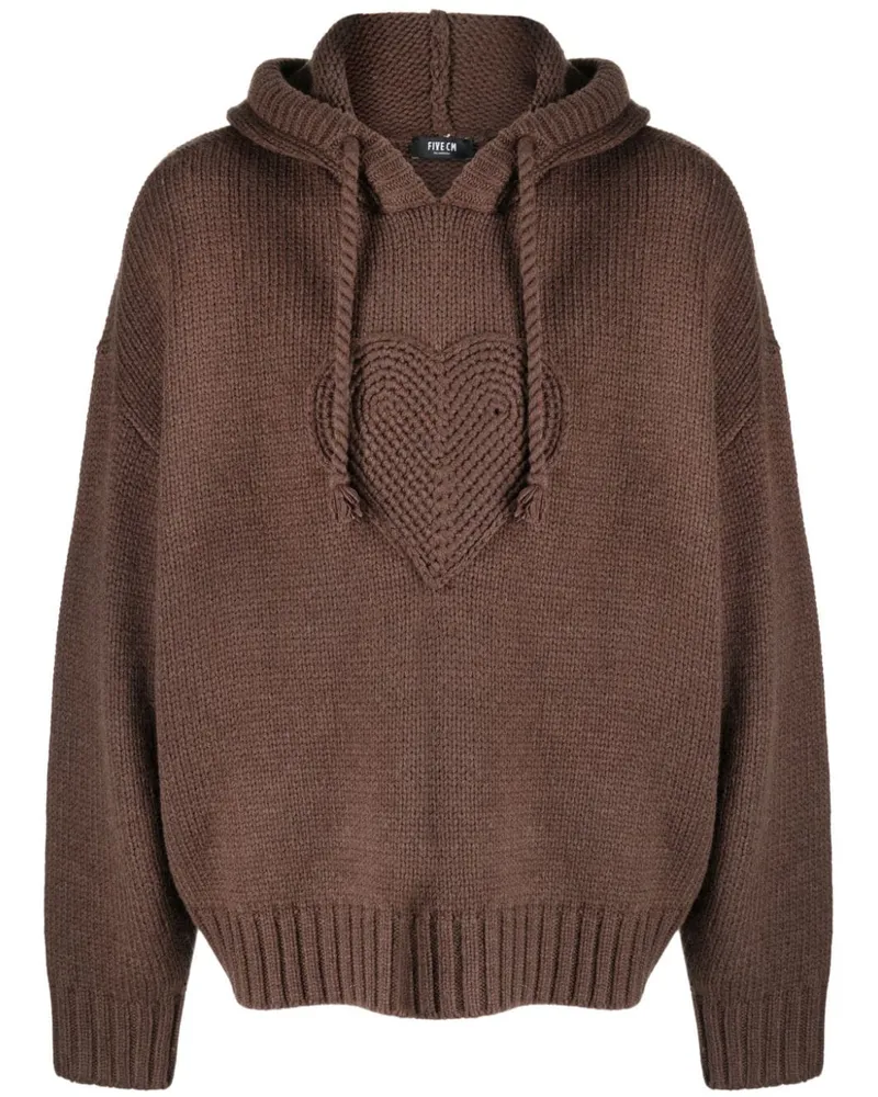 FIVE CM Gestrickter Hoodie - Braun Braun