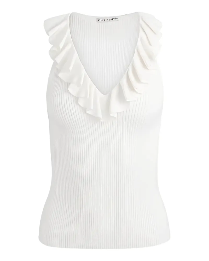 Alice + Olivia MARNIE ruffled top - Weiß Weiß