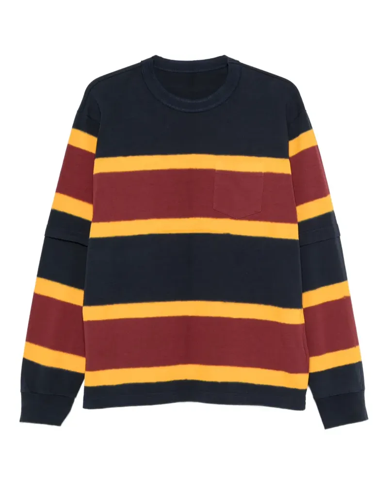 Sacai Gestreifter Pullover im Layering-Look - Blau Blau