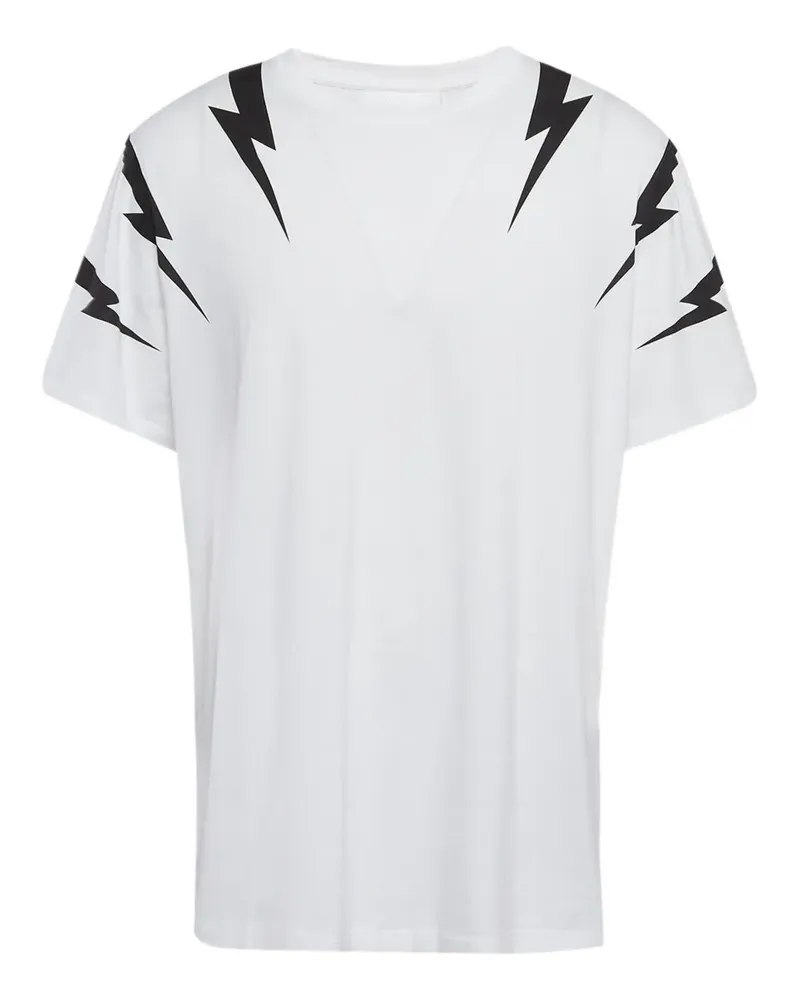Neil Barrett T-Shirt mit Blitz-Print - Weiß Weiß