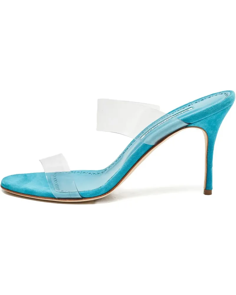 Manolo Blahnik Sandalen aus Wildleder - Blau Blau