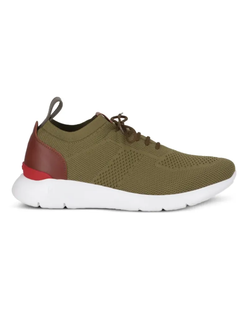Isaia Sneakers mit Ledereinsätzen - Grün Grün