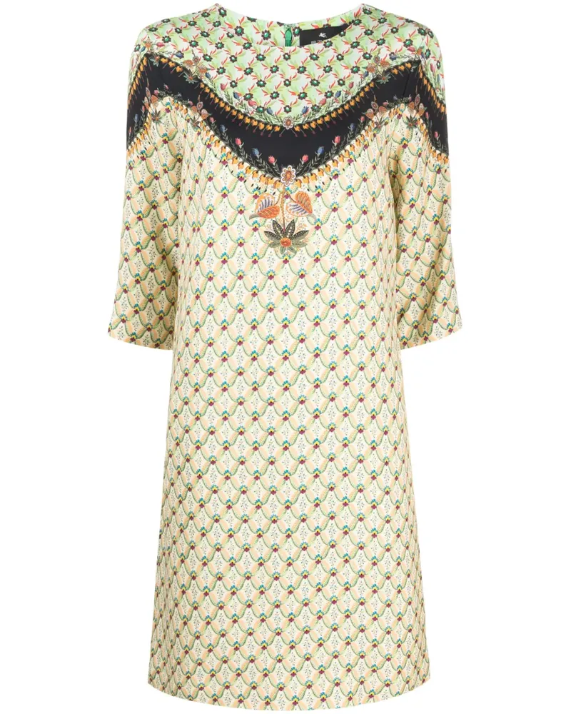 Etro Minikleid mit Print-Mix - Grün Grün