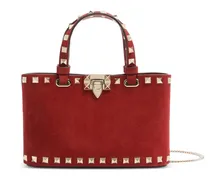 Rockstud mini suede shopping bag - Rot