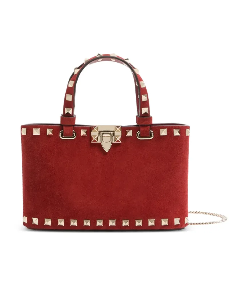Valentino Garavani Rockstud mini suede shopping bag - Rot Rot
