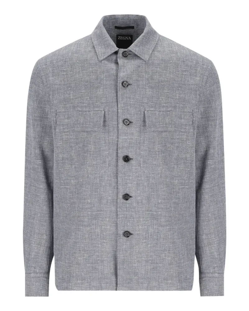 Ermenegildo Zegna Hemd mit Klappentasche - Grau Grau