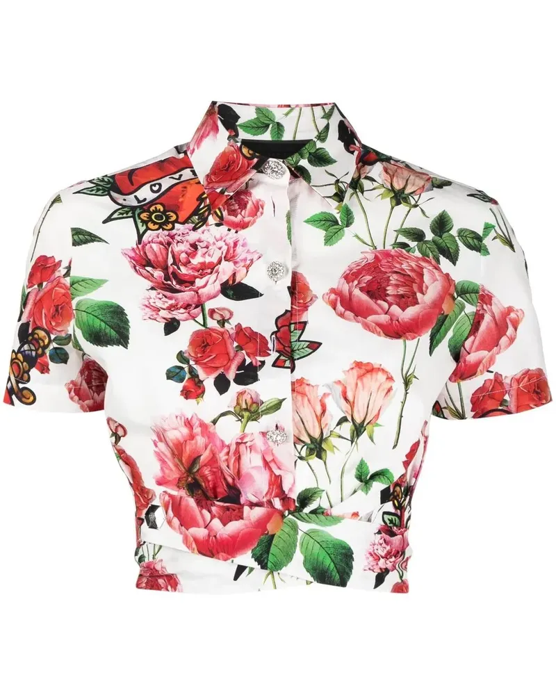 Philipp Plein Cropped-Hemd - Weiß Weiß