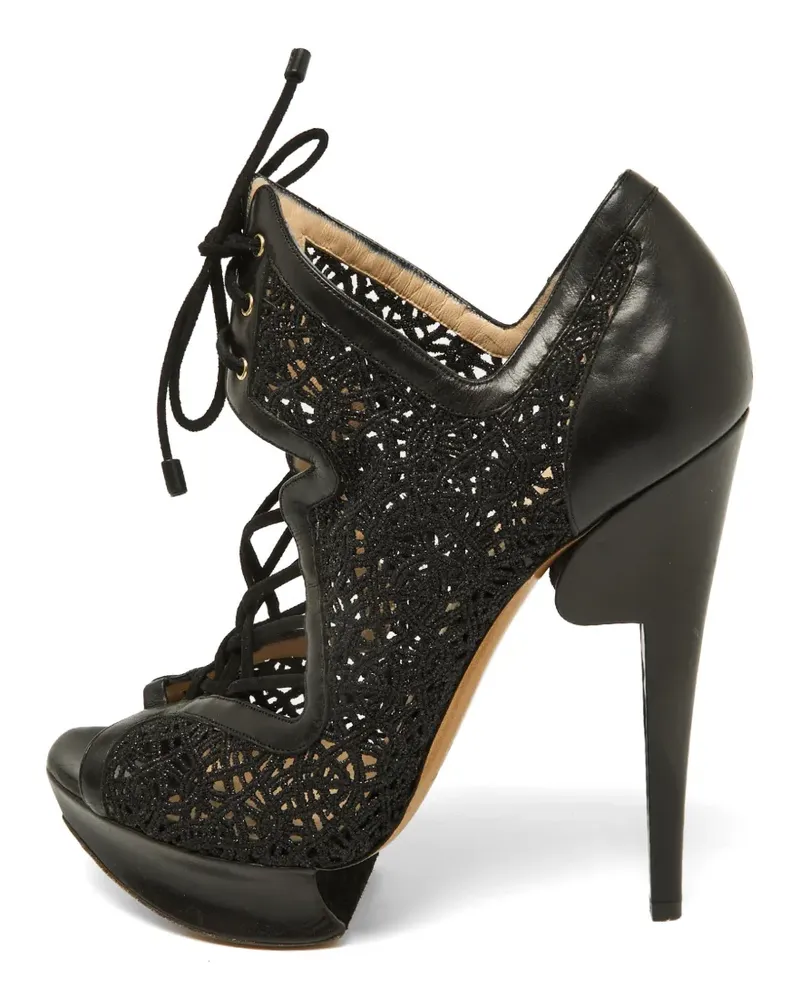 Nicholas Kirkwood lace-up platform pumps - Schwarz Schwarz