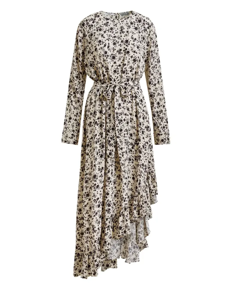 Essentiel Asymmetrisches Kleid mit Blumen-Print - Weiß Weiß